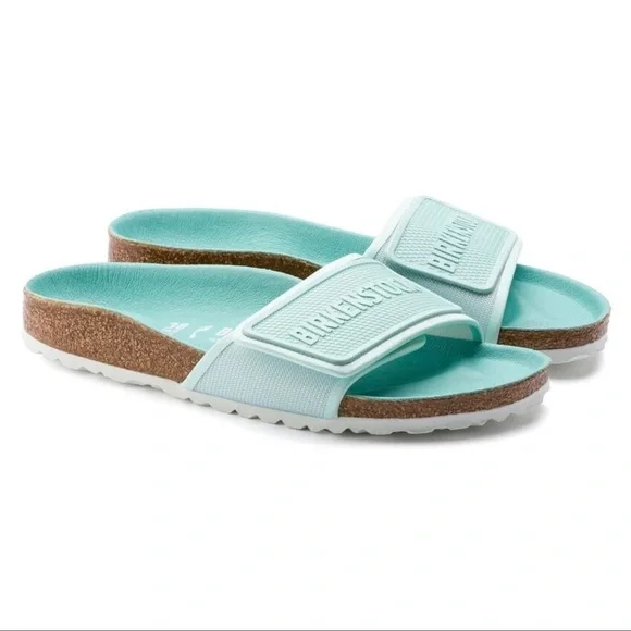 NWO Box Birkenstock Turquoise Tema Sandals Size 40 - Picture 2 of 4